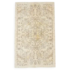 Tapis vintage turc beige doux de ferme 6x9, 170x275 cm