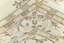 Tapis Vintage Turc Crème, Médaillon Floral, Style Shabby Chic, 150x250Cm
