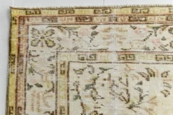 Tapis Vintage Turc Crème, Médaillon Floral, Style Shabby Chic, 150x250Cm