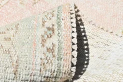 Tapis vintage turc en laine fait main, rose blush atténué, Oushak, 186x290 cm