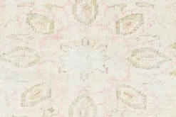 Tapis vintage turc en laine fait main, rose blush atténué, Oushak, 186x290 cm