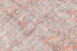 Tapis vintage turc floral oversize rose doux, 219x313 cm