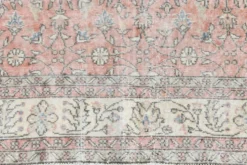 Tapis vintage turc floral oversize rose doux, 219x313 cm