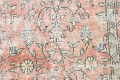 Tapis vintage turc floral oversize rose doux, 219x313 cm