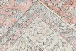 Tapis vintage turc floral oversize rose doux, 219x313 cm