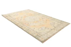 Tapis vintage turc tissé à la main couleur pêche, 179x288 cm