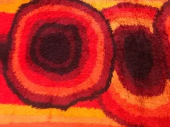 Tapis XXL Ege Taepper Rya De Luxe, Rug en laine orange 70