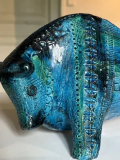 Taureau sculptural par Aldo Londi pour Bitossi Ceramiche, Italie 1960