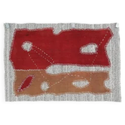 Tenture murale en textile bourgogne, tapis tissé à la main