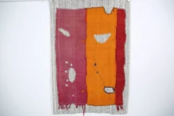 Tenture murale en textile tissé à la main, tapis mural vintage, 106x156 cm