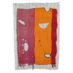 Tenture murale en textile tissé à la main, tapis mural vintage, 106x156 cm