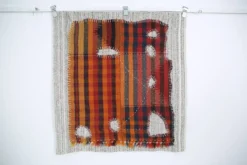 Tenture Murale Tissée Abstraite, Art Textile Fait Main, 105x112 Cm