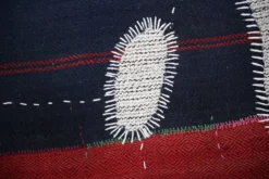 Tenture murale tribale tissée à la main, art textile boho, 103x106 cm