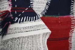 Tenture murale tribale tissée à la main, art textile boho, 103x106 cm