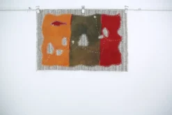 Tenture Murale Verte, Tapisserie Textile, Décor Tissé Fait Main, 72x106 Cm