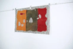 Tenture Murale Verte, Tapisserie Textile, Décor Tissé Fait Main, 72x106 Cm