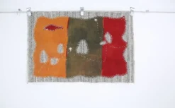 Tenture Murale Verte, Tapisserie Textile, Décor Tissé Fait Main, 72x106 Cm