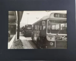 Tirage argentique vintage, Bus ligne 175, années 70, encadré 52 x 42 cm
