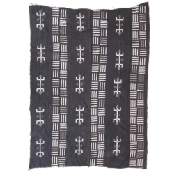 Tissu vintage du Mali noir et blanc