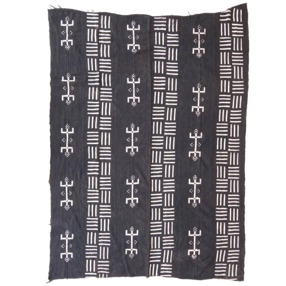 Tissu vintage du Mali noir et blanc