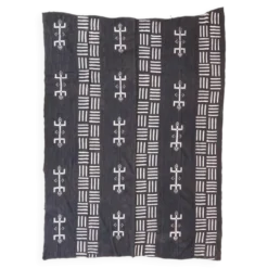Tissu vintage du Mali noir et blanc