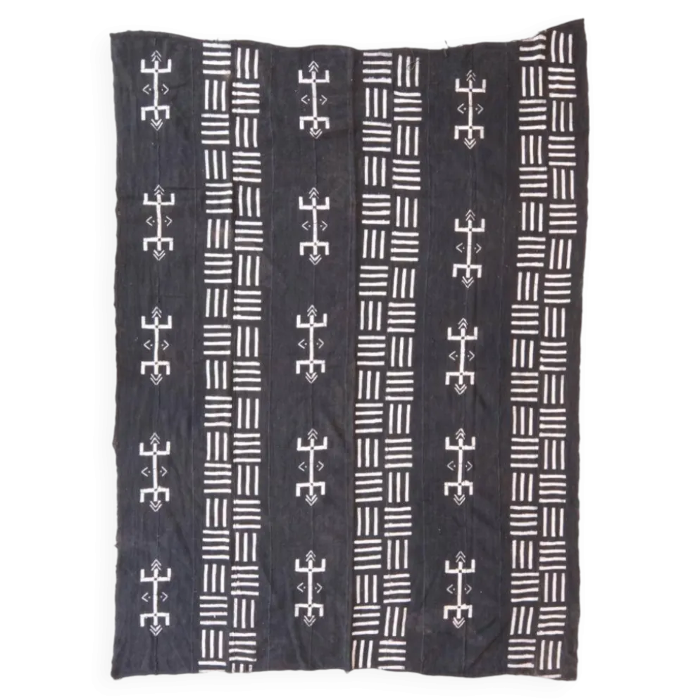 Tissu vintage du Mali noir et blanc