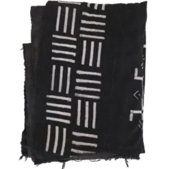 Tissu vintage du Mali noir et blanc