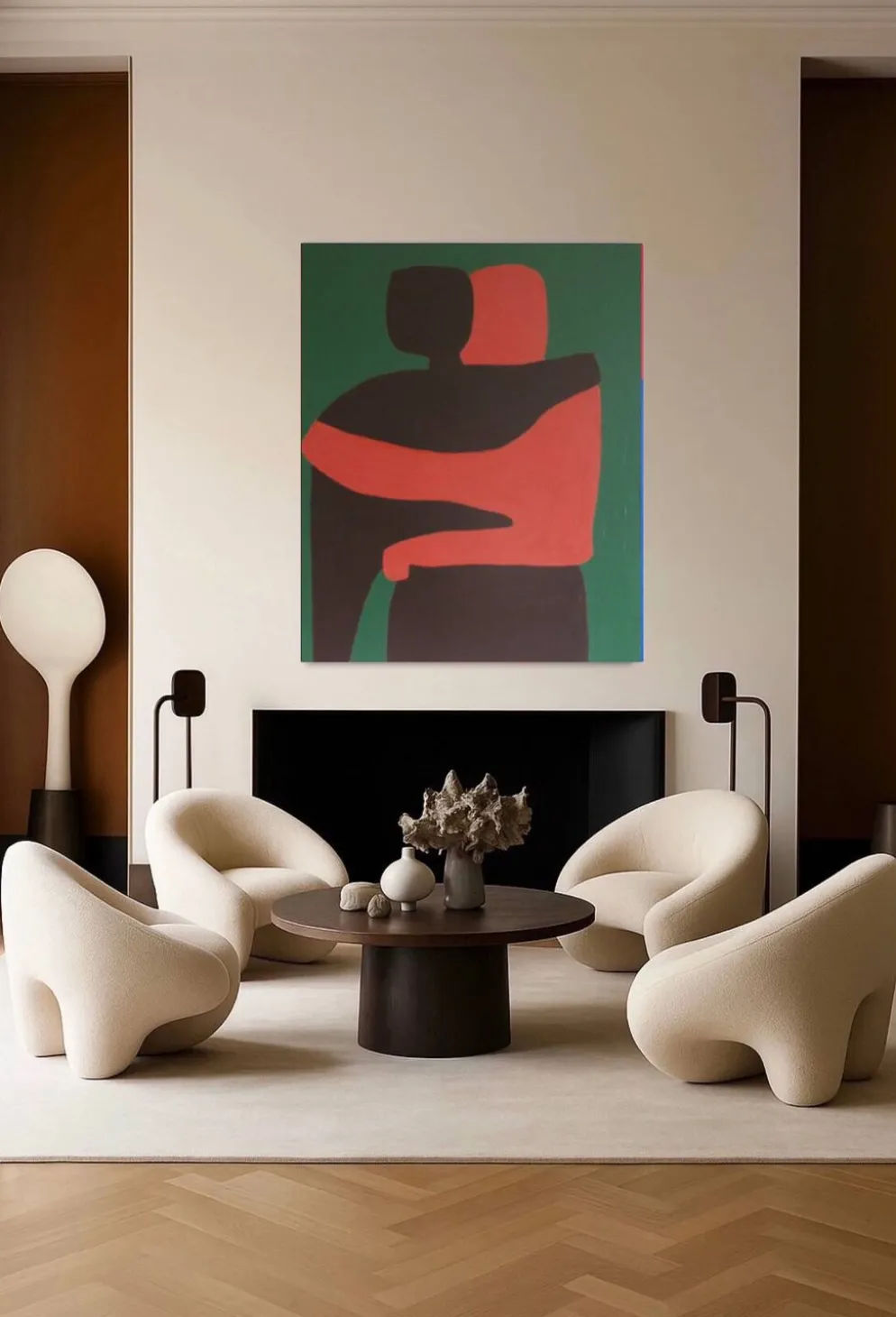 Toile couple minimaliste "Can i hold you" signée