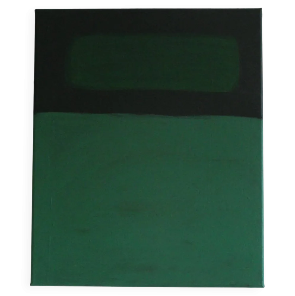 Toile minimaliste verte "inside garden" signée Bodasca