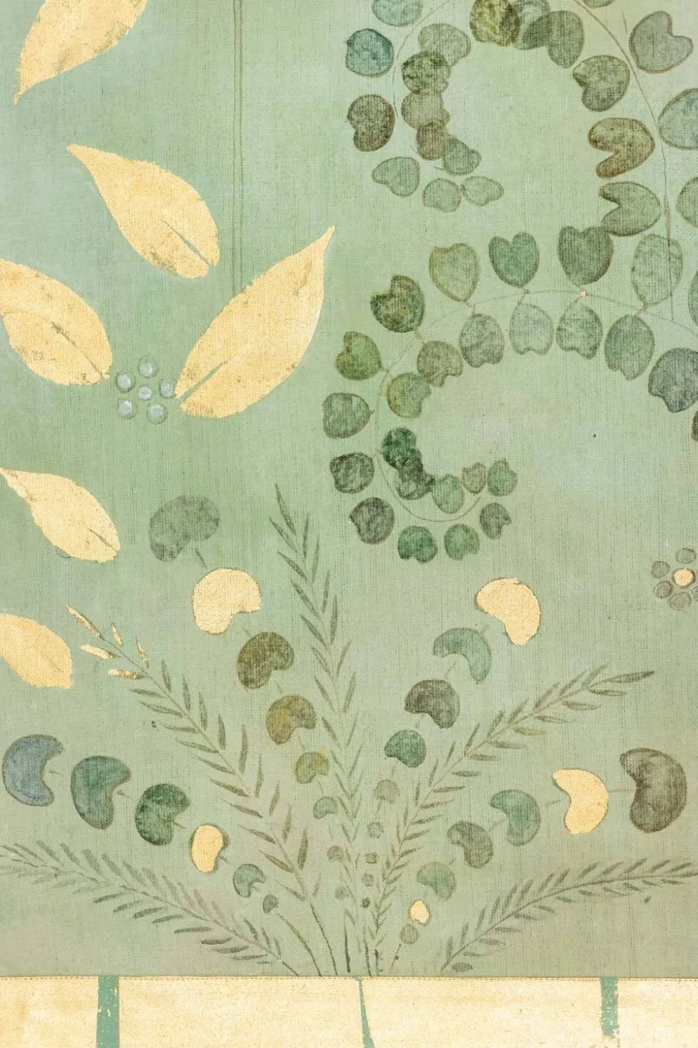 Toile peinte, ou panneau décoratif, Perroquets et feuillages. Contemporain.