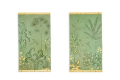 Toile peinte, ou panneau décoratif, Perroquets et feuillages. Contemporain.