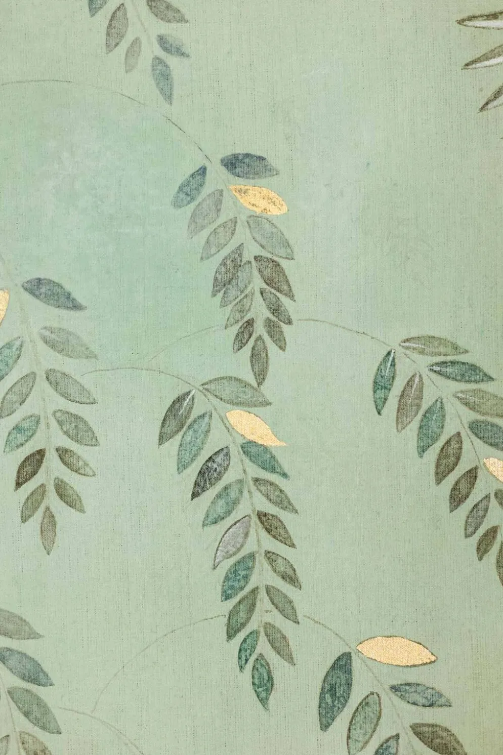 Toile peinte, ou panneau décoratif, Perroquets et feuillages. Contemporain.