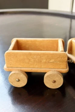 Train en bois ancien jouet Bertin locomotive et wagons
