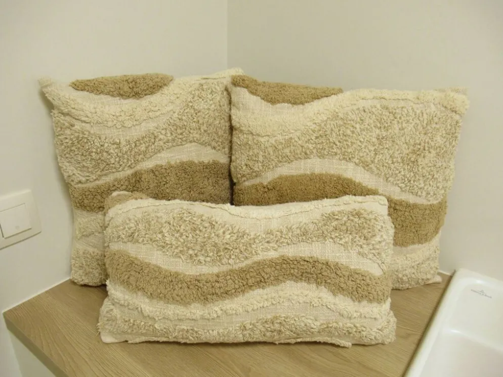 Tramas Ensemble de 3 coussins en coton NEUF