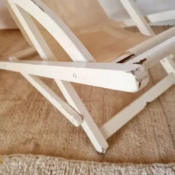 Transat ancien bois blanc Triconfort