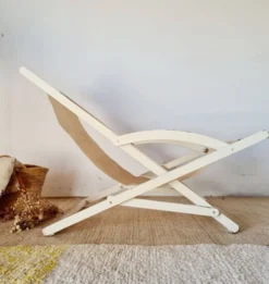 Transat ancien bois blanc Triconfort