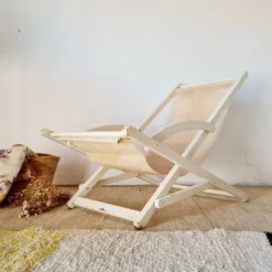 Transat ancien bois blanc Triconfort