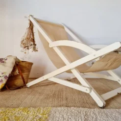 Transat ancien bois blanc Triconfort