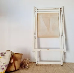 Transat ancien bois blanc Triconfort