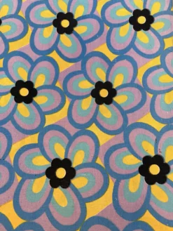 Transat années 70en toile à motifs colorés