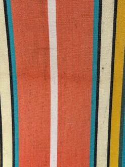 Transat chilienne ancienne toile rayée multicolore patine d'origine
