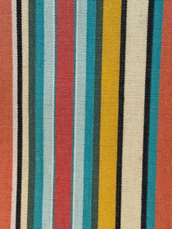 Transat chilienne ancienne toile rayée multicolore patine d'origine
