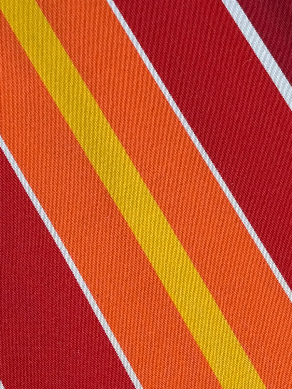 Transat chilienne ancienne toile rayée rouge orange patine d'origine