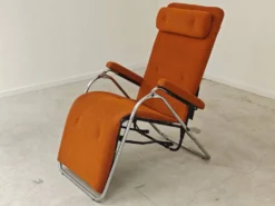Transat d'intérieur , chaise longue Lama 70's orange