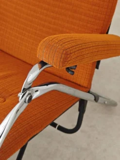 Transat d'intérieur , chaise longue Lama 70's orange