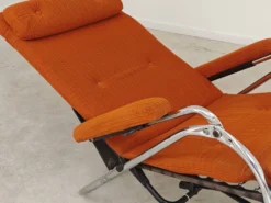 Transat d'intérieur , chaise longue Lama 70's orange