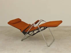 Transat d'intérieur , chaise longue Lama 70's orange