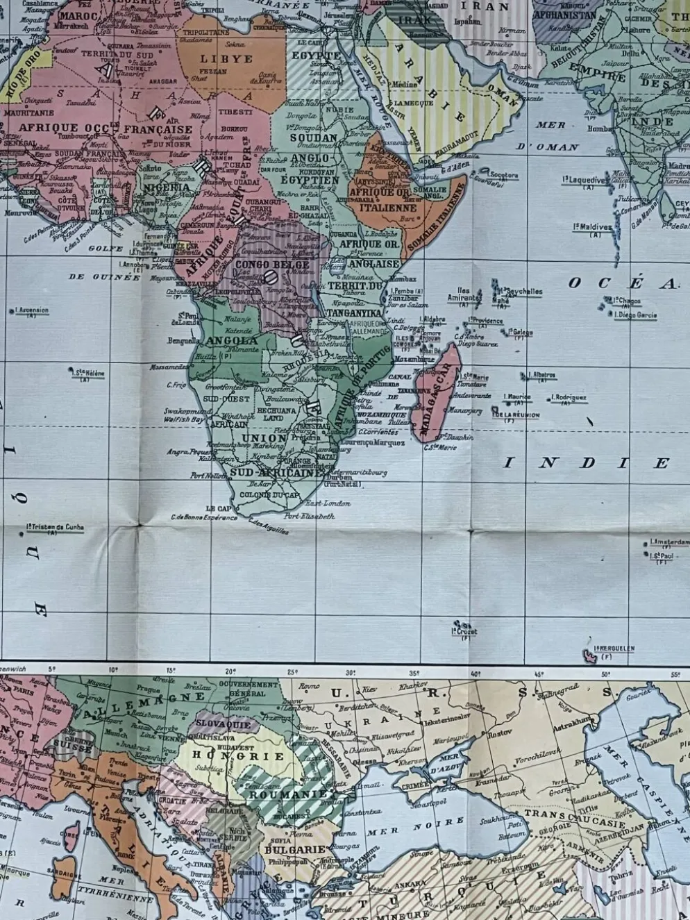 Tres grande carte mondiale 104x74cm