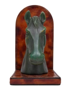 Étriers en céramique et cuir en forme de tête de cheval des années 1970