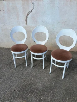 Trio chaise baumann mouette blanches